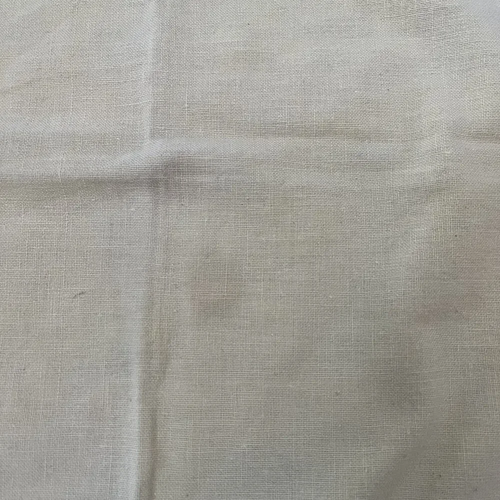 Hand-Embroidered Linen Kitchen Towel 29 x 33 in Yellow w/ Multicolor Floral
